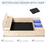 ZUN Kids Sandbox with Cover （Prohibited by WalMart） 53610304