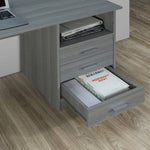 ZUN Techni Mobili Classic Computer Desk with Multiple Drawers, Grey B031135933