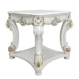 Antique Pearl End Table with Bottom Shelf B062P186419