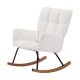 Comfy Upholstered Lounge Chair Rocking Chair with High Backrest, for Nursing Baby, Reading, Napping W876127878