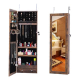 ZUN Fashion Simple Jewelry Storage Mirror Cabinet Can Be Hung On The Door Or Wall 70990180