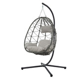 ZUN Egg Chair Stand Indoor Outdoor Swing Chair Patio Wicker Hanging Egg Chair Hanging Basket Chair W1703P163949