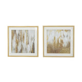 20.8x20.8x1.2" Framed Gold and Gray Wall Art with Glass Cover, Set of 2 W2078P313347