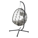 ZUN Egg Chair Stand Indoor Outdoor Swing Chair Patio Wicker Hanging Egg Chair Hanging Basket Chair 91056287