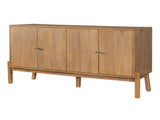 Vintage Sideboard Buffet Cabinet, 56.8" W x 18" D x 34.2" H, 4-Door Storage Cabinet with Metal N780P347334N
