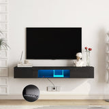 ZUN Floating TV Stand Wall Mounted with 16 Color LEDs,63" Modern TV Stand, Floating TV Cabinet W1321104202