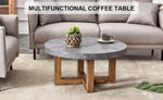 ZUN Modern Gray Texture MDF Round Coffee Table - 31.4" Diameter.A modern retro circular coffee table W1151P209822