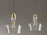 Bell Shaped Glass Pendant Gold/Clear Dia.13" B035P264532