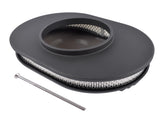 12" Oval Black Aluminum Half Finned Air Cleaner Assembly for Chevy Ford 5-1/8" Carb 60520274