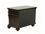 3 Drawer Nightstand Solid Wood Frame Traditional Bedside Table with Carved Details, Dark Cherry B2770P509790