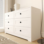 ZUN Chest Of Drawer with 6 drawers white color farm door W2139P241086