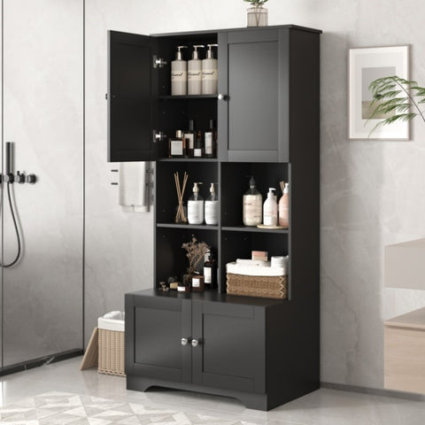 ZUN Tall and Wide Bathroom Floor Storage Cabinet, Bathroom Storage Unit, Freestanding Cabinet with 4 N725P179705B