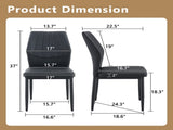 Set of 3 Black Dining Chairs, 37 inches High Ergonomic PU Backrest, Combines Comfort and W1151P442911