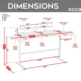 Techni Sport TS911D Gaming Desk with Shelves & Accessory Holder, White B031P269896