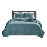 3 Piece Quilt Set Teal King/Cal King B035129044