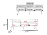 TV Stand, 3 Drawers, 3 Shelves, White / Natural Oak B097P262374
