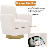360 degree rotation armchair cotton linen skin friendly fabric ergonomic design living room chair W2113P235593