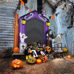 ZUN 9.8 FT Halloween Inflatables Haunted House Castle Archway Outdoor Decorations, Scary Halloween Giant 03459375