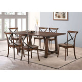 Dark Oak and Black Side Chair with X Shape Back B062P189230