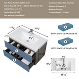 36" Floating Bathroom Vanity with Sink, Modern Wall-Mounted Bathroom Storage Vanity Cabinet with W1573P152699