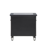 Varian II Mirrored, Black & Sliver Finish Nightstand B2726P303758
