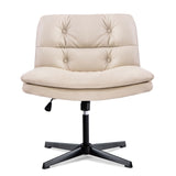 Large Size Armless Home Office Desk Chair Vanity Chair No Wheels W1403P152410