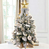 22in Mini Christmas Tree with Lights, Rose Gold Artificial Small Tabletop Christmas Tree with 52289321