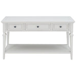 ZUN TREXM Classic Retro Style Console Table with Three Top Drawers and Open Style Bottom Shelf, Easy WF199599AAK