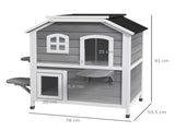 White 2-Tier Wooden Outdoor Cat Shelter Kitten Condo with Openable Asphalt Roof, 4 Rest Platforms 24210938