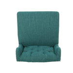 ZUN Vienna Contemporary Fabric Tufted Wingback 27 Inch Counter Stools, Set of 2, Teal and Dark Brown 64855.00T