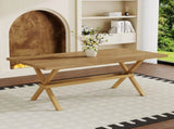 71 * 35.4 inch wood MDF splicing desktop, light wood MDF splicing desktop, wood sprayed metal W1151P434795
