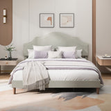 King Size Bed Frame Upholstered Platform Bed with Adjustable Headboard,Linen Fabric Padded,Modern W1716P280530