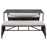 U_STYLE Versatile outdoor loveseat that converts to four seats and a table, suitable for gardens and WF321803AAA