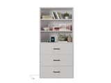 3-layer with 2 USB 2 plugs US standard 3 drawers Triamine board 60*23.5*180cm display cabinet white 52740664