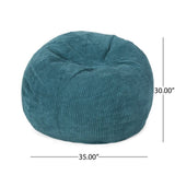Kenli Modern Corduroy Polyester 3 Foot Bean Bag Chair, Dark Teal N778P185638D
