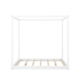 Queen Size Canopy Platform Bed with Support Legs,White WF293232AAK