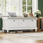 ZUN TREXM Classic Storage Bench with Cushioned Seat and Three Drawers for Entryway and Living Room N715P207812K