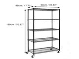 5-Tier NSF-Certified Steel Wire Shelving with Wheels Black 47544310