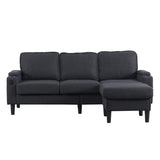 dark grey color knock down 3-seat combo sofa with storage ottoman for living room apartment bedroom W2603P169692