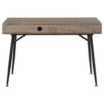 ZUN Rustic Driftwood and Dark Bronze 1-drawer Writing Desk B062P153668