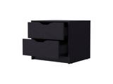 Black 2-Drawer Nightstand B062P175092