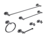 Bathroom Hardware Set, Thicken Space Aluminum 6 PCS Towel bar Set- Gun Grey 24 Inches Wall Mounted 28366551