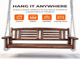 Outvita Wooden Porch Swing, Outdoor Patio Swing, 44" Swing Bench with Hanging Chains and Reclined 21631313