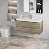 42" Floating Bathroom Vanity with Sink, Modern Wall-Mounted Bathroom Storage Vanity Cabinet with W1573P152701