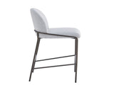 Galen Indoor Metal Upholstered Barstool, Antique Bronze Finish Frame with Gray Fabric, Set of 2 N775P290453G