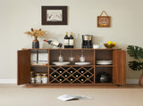 58" Modern Wavy Curve Sideboard-Multifunctional storage cabinet with wine rack and glassware holder, W1162P478268