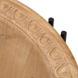 D32" x 18" Farmhouse Round Wooden Round Coffee Table with Metal Legs W2078P147520