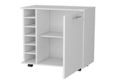 White 6-Bottle Rack Bar Cart B062P175132