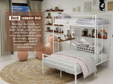 Sturdy Metal Twin Over Full Bunk Bed Frame with Practical Ladder & Storage Shelf, Modern W1935P463331