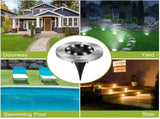 Outdoor Solar InGround Pathway Lights, IP65 ABS & Stainless Steel Lamp with Light Sensor, 77665578